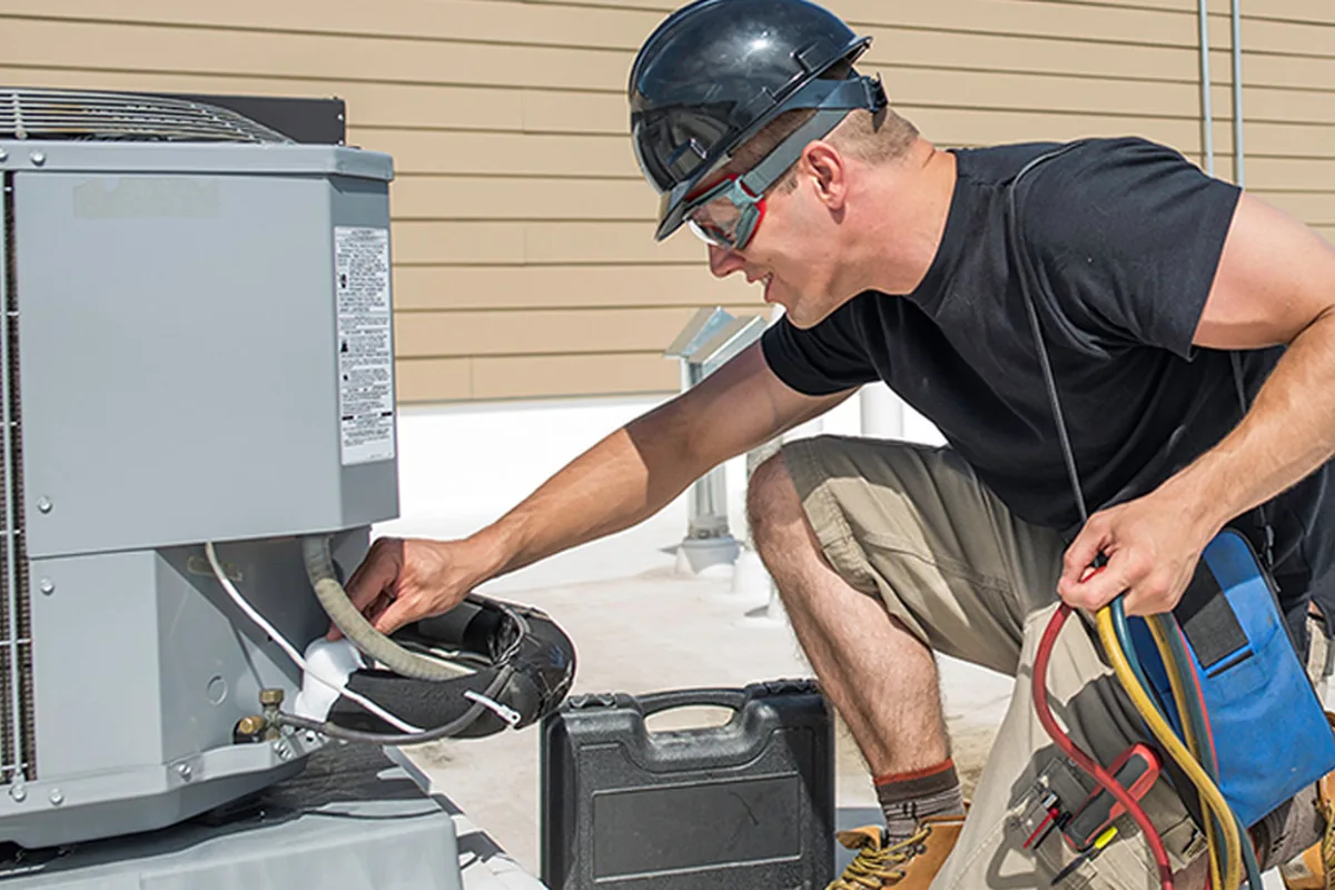 HVAC tools and gauges representing service-area keyword strategy for contractors